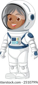 Smiling child in a space suit