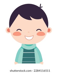 Lächelnde Kinder mit lustigem Design auf Weiß