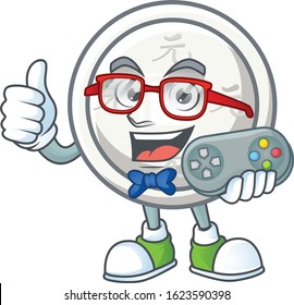 smiling chinese silver coin cartoon mascot style