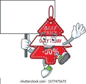 Smiling christmas best price tag cute cartoon style bring board