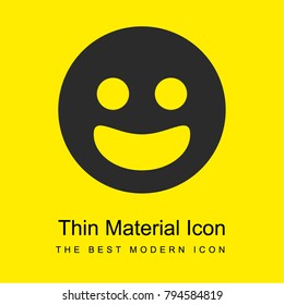 Smiling circular face bright yellow material minimal icon or logo design