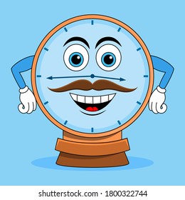 smiling clock time concept vector