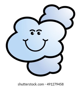 smiling cloud cartoon in color-vector drawing