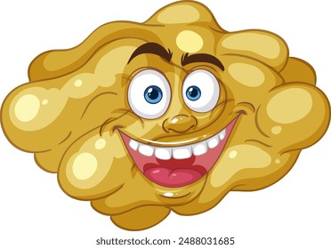Smiling cloud with expressive eyes and mouth
