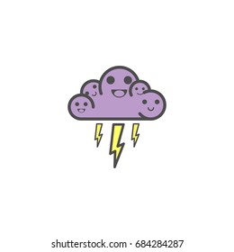 Smiling cloud and flash 