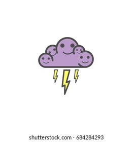 Smiling cloud and flash 