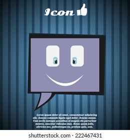 Smiling in the cloud on the background