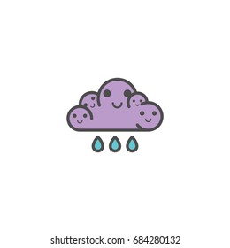 Smiling cloud and rain