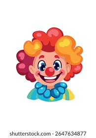 palhaço sorridente com peruca colorida
