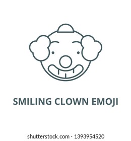 Smiling clown emoji vector line icon, linear concept, outline sign, symbol