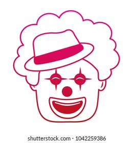smiling clown face with hat and hair funny