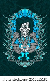 smiling clown face for tshirt design