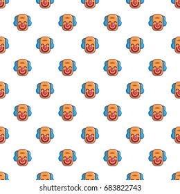 Smiling clown head pattern