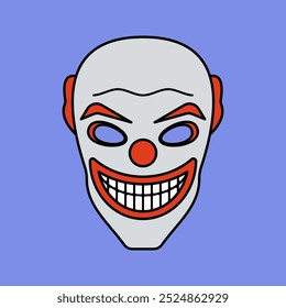 Smiling Clown Icon Illustration Flat Design Style