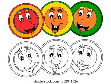 Smiling color head as a dye for little kids - vector