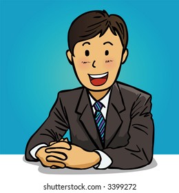 smiling, confident businessman