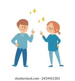 Pareja sonriente, pareja, material ilustrativo