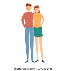 Smiling couple relation icon. Cartoon of smiling couple relation vector icon for web design isolated on white background