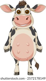 Smiling cow with big eyes and spots