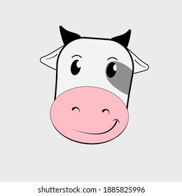 
Vector del logo de la cara de vaca sonriente.
