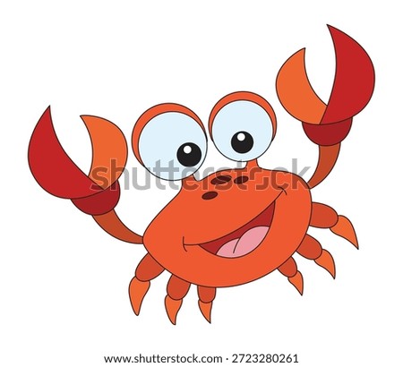 Smiling crab isolated on a white background