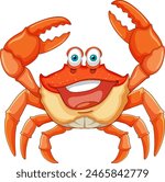 Smiling crab with raised claws