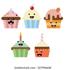 Smiling Cupcake with different variation and color