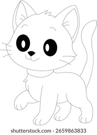 Smiling Cut Cat coloring Page
