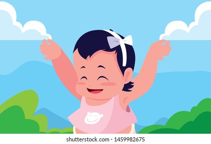 smiling cute baby girl sitting