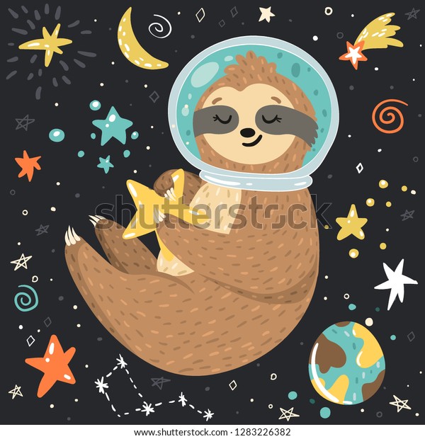 Souriant Un Mignon Astronaute De Bebe Image Vectorielle De Stock Libre De Droits