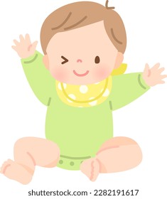 Smiling cute cheerful baby stock illustration