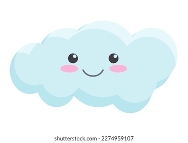 Smiling cute cloud. Weather forecast, lovely face, emotion expression vector cartoon illustration - Powered by Shutterstock - Get 15% off with code: PIKWIZARD15