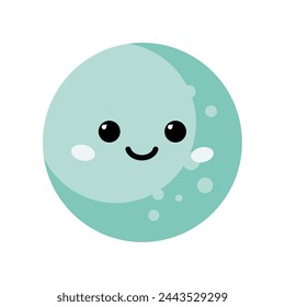 smiling cute moon	- vector illustration