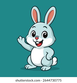 Smiling Cute Rabbit Vector Image
