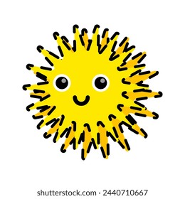 caricatura 3d de la estrella linda sonriente. Ilustración vectorial.