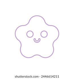 smiling cute star line. Vector illustration.