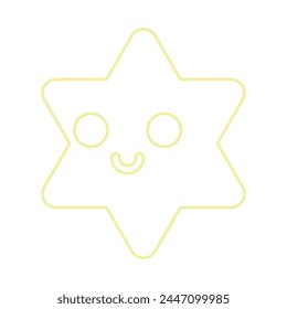 smiling cute star line. Vector illustration.