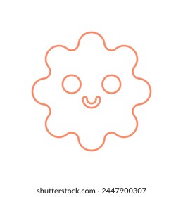 smiling cute star line. Vector illustration.