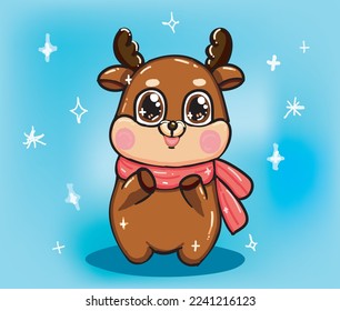 smiling deer, can be used for christmas decorations and ornaments