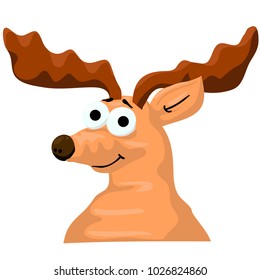 Smiling deer with elk horns