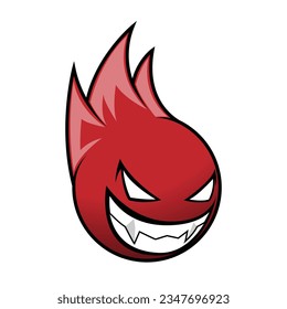 Lächelndes Feuerball-Maskottlogo