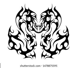 smiling demonic abstract tattoo symbol