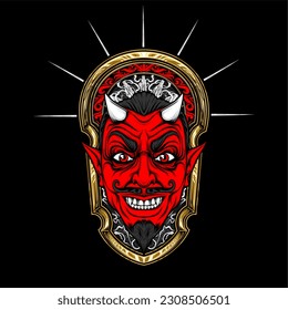 smiling devil face with awesome background