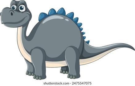 Smiling dinosaur with blue spikes