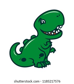 Smiling dinosaur - a cute cartoon character mascot