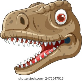 Smiling dinosaur head with sharp teeth