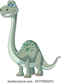 Smiling dinosaur with long neck and spots