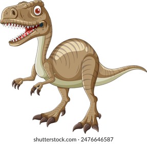 Smiling dinosaur with sharp teeth and claws