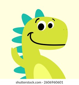 smiling dinosaur vector waving hand