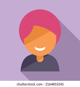 Smiling diverse icon flat vector. Happy person. Young group